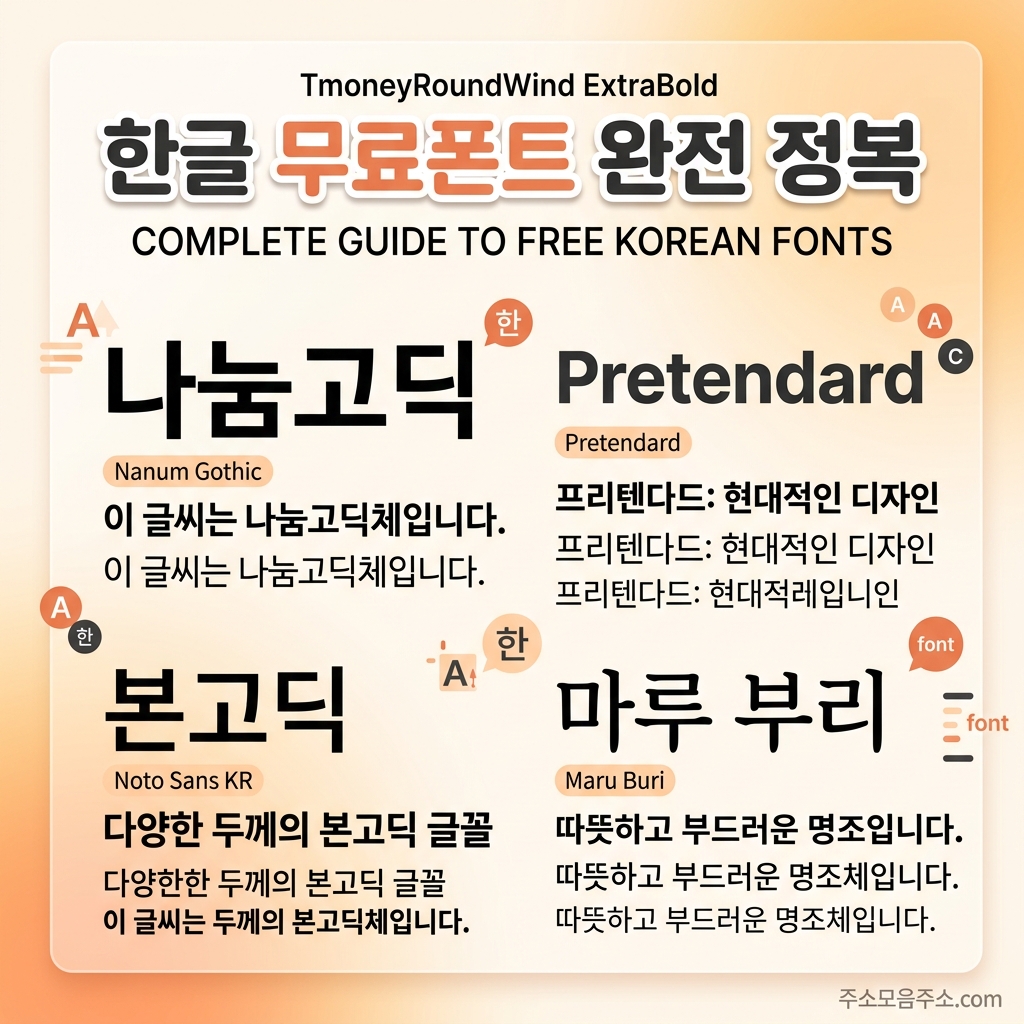 한글 무료폰트 완전 정복